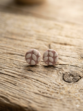 Petal & Stone Minimalist Studs – Dusty Rose Textured Clay Earrings